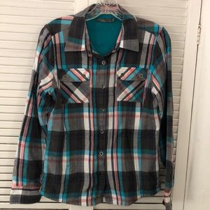 prAna sustainable clothing- lined, plaid flannel shirt